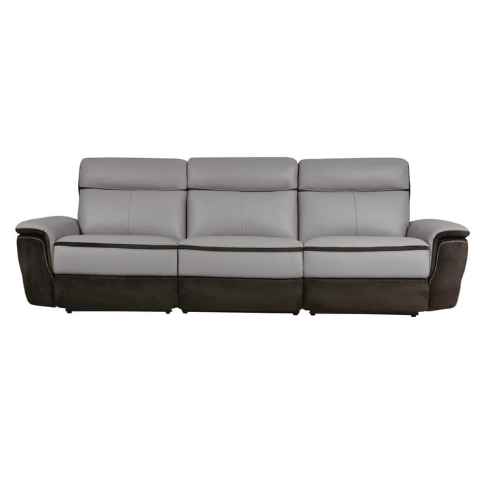 Home Elegance Laertes Brown Taupe Power Double Reclining Sofa HE-8318-3PW