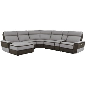 Home Elegance Laertes Brown Taupe 6pc Power Reclining Sectional