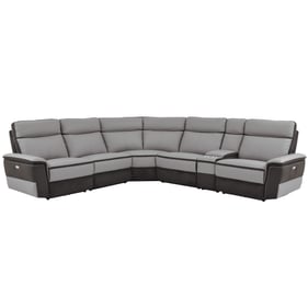 Home Elegance Laertes Brown Taupe 6pc Modular Power Reclining Sectional