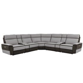 Home Elegance Laertes Brown Taupe 7pc Modular Power Reclining Sectional