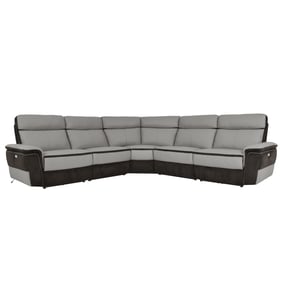 Home Elegance Laertes Brown Taupe 5pc Power Reclining Sectional