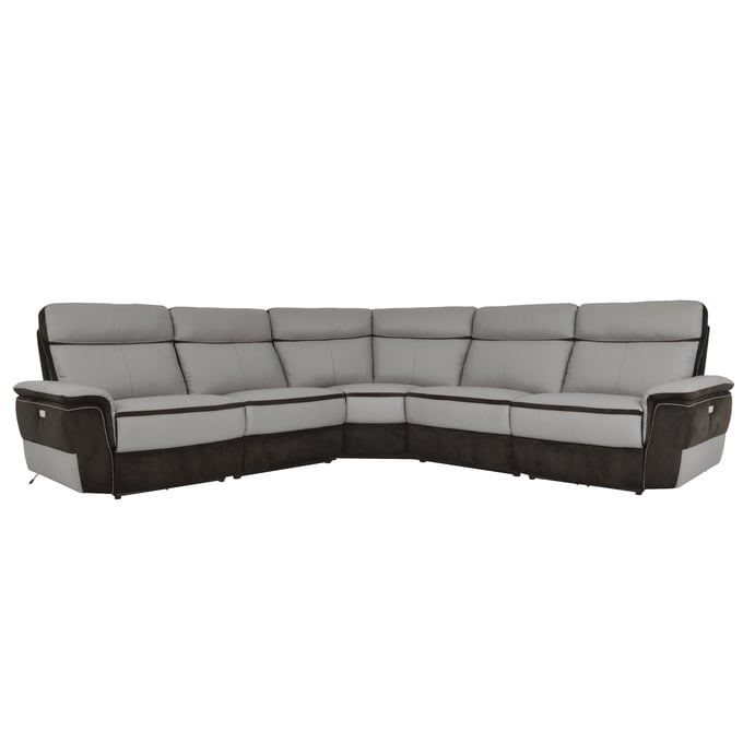 Home Elegance Laertes Brown Taupe 5pc Power Reclining Sectional HE-8318-5C