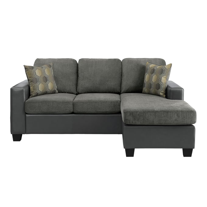 Home Elegance Slater Gray Reversible Sofa Chaise HE-8401GY-3SC