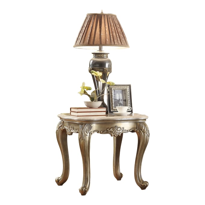 Home Elegance Florentina Metallic Gold Silver Champagne End Table HE-8412-04