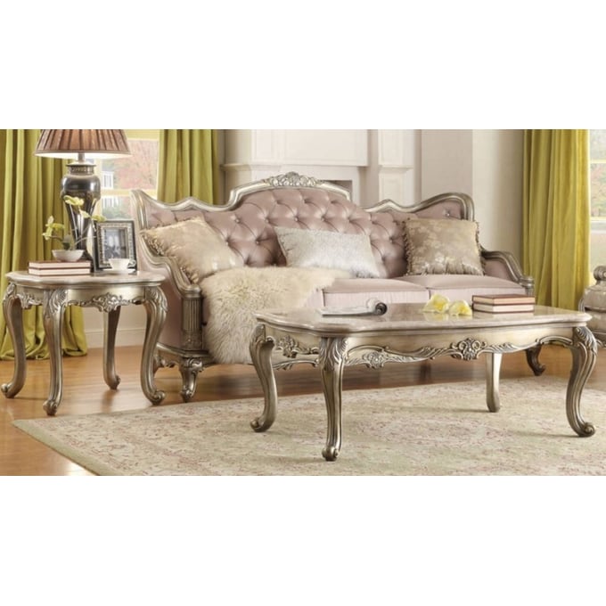 Home Elegance Fiorella 3pc Coffee Table Set HE-8412-OCT-S1