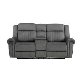 Home Elegance Brennen Gray Double Reclining Center Console Loveseat