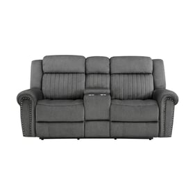 Home Elegance Brennen Gray Power Double Reclining Center Console Loveseat