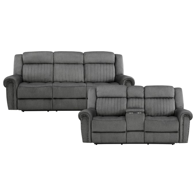 Home Elegance Brennen Gray Power 2pc Living Room Set HE-9204CC-2PW-SET