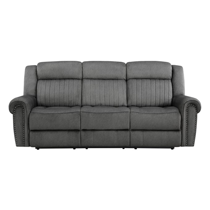 Home Elegance Brennen Gray Power Double Reclining Sofa HE-9204CC-3PW