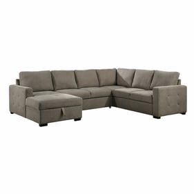 Home Elegance Elton Brown 3pc Sectional with Left Chaise and Hidden Storage