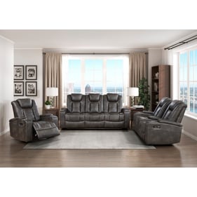 Home Elegance Tabor Dark Brown Power 3pc Living Room Set