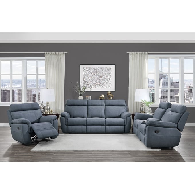 Home Elegance Clifton Blue 3pc Living Room Set HE-9301BUE-3SET