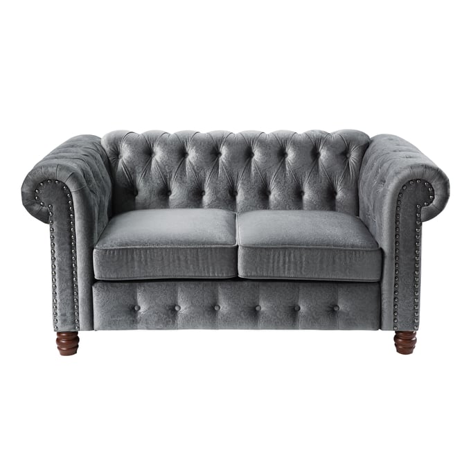 Home Elegance Welwyn Dark Gray Loveseat HE-9326DG-2