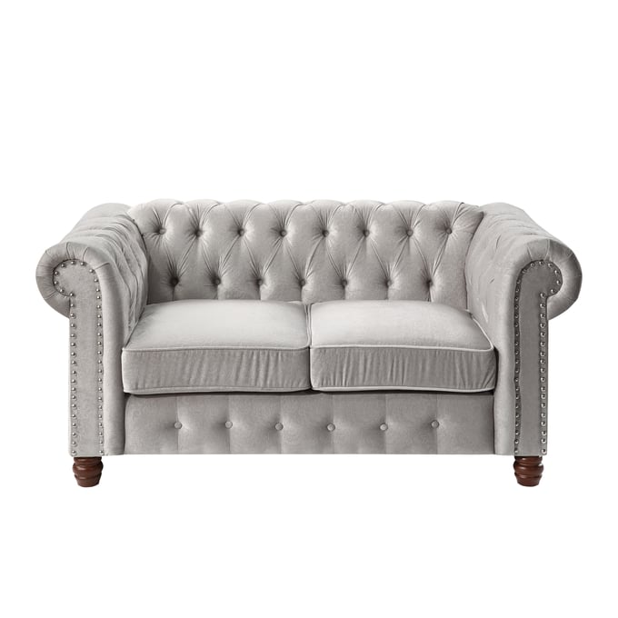 Home Elegance Welwyn Gray Love Seat HE-9326GY-2