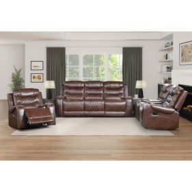 Home Elegance Putnam Brown 3pc Living Room Set