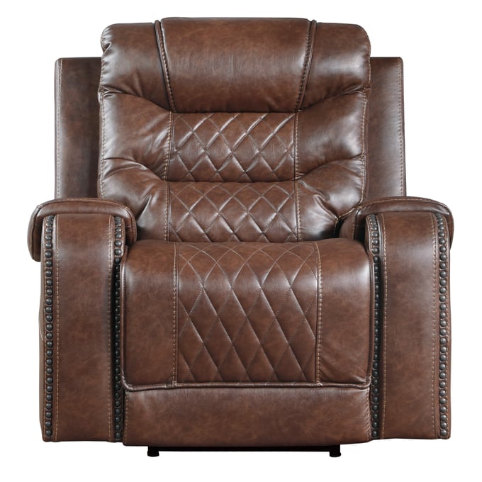 Home Elegance Putnam Brown Power Reclining Chair HE-9405BR-1PW