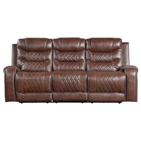 Home Elegance Putnam Brown Power Double Reclining Sofa