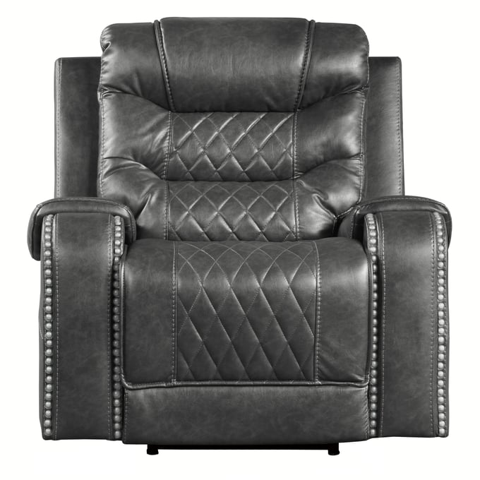 Home Elegance Putnam Gray Power Reclining Chair HE-9405GY-1PW