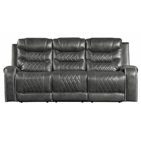 Home Elegance Putnam Gray Double Reclining Sofa