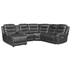 Home Elegance Putnam Gray 6pc Modular Power Reclining Sectional with Left C...