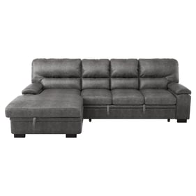 Home Elegance Michigan Dark Gray 2pc Sectional with Pull Out Bed and Left C...