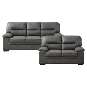 Home Elegance Michigan Dark Gray 2pc Living Room Set