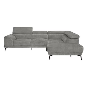 Home Elegance Medora Gray 2pc Sectional with Right Chaise