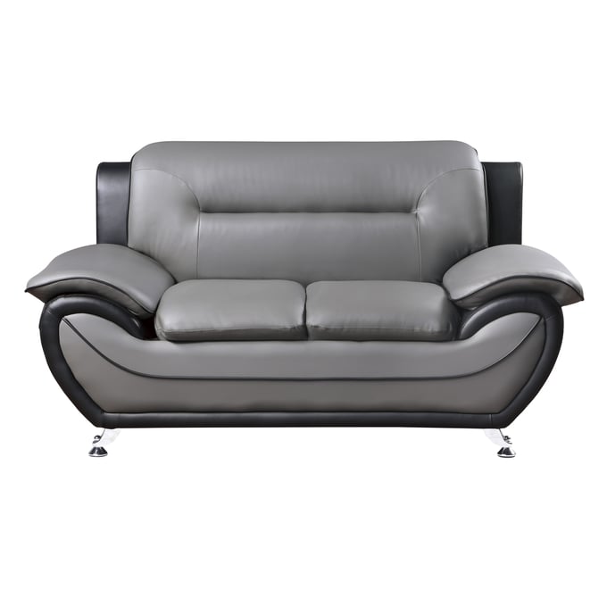 Home Elegance Matteo Black Gray Loveseat HE-9419-2