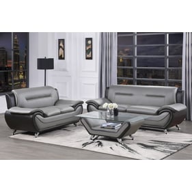 Home Elegance Matteo Black Gray 3pc Living Room Set with Cocktail Table