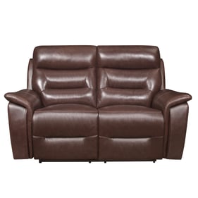 Home Elegance Armando Brown Power Double Reclining Loveseat with USB Ports