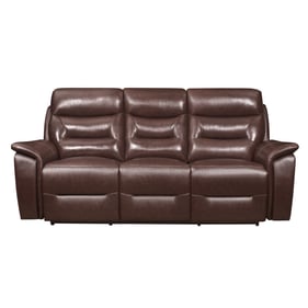 Home Elegance Armando Brown Power Double Reclining Sofa with USB Ports