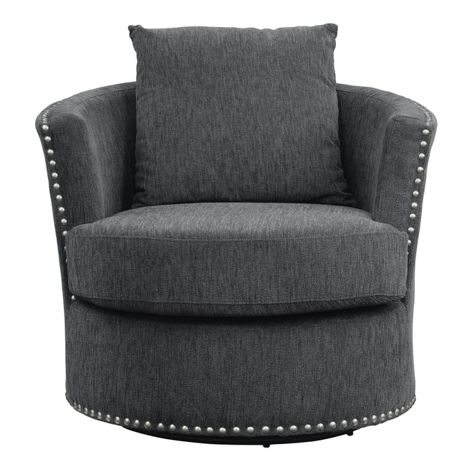 Home Elegance Morelia Charcoal Swivel Chair HE-9468CC-1