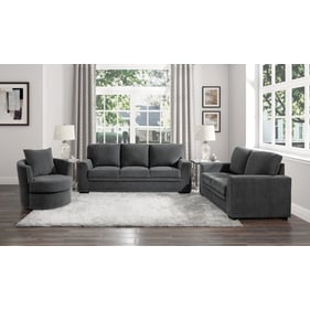 Home Elegance Morelia Charcoal 3pc Living Room Set