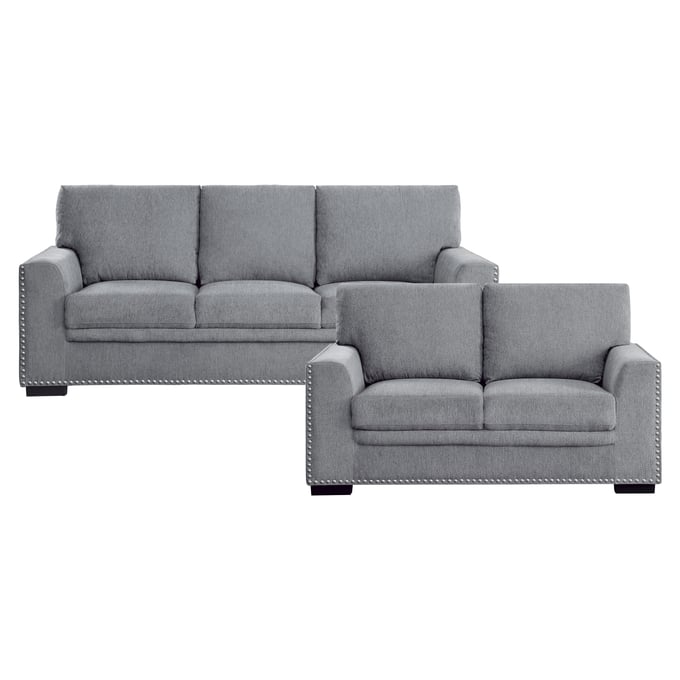 Home Elegance Morelia Gray 2pc Living Room Set HE-9468DG-2SET