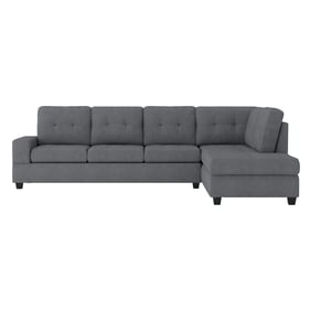 Home Elegance Maston Dark Gray 2pc Reversible Sectional With Cup Holders