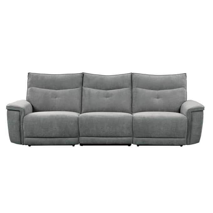 Home Elegance Tesoro Dark Gray Power Double Reclining Sofa HE-9509DG-3PWH