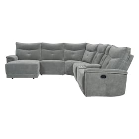 Home Elegance Tesoro Dark Gray 6pc Modular Reclining Sectional With LAF Cha...