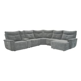 Home Elegance Tesoro Dark Gray 6pc Modular Power Reclining Sectional with R...