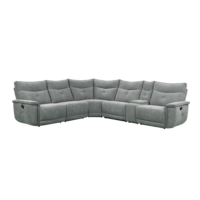 Home Elegance Tesoro Dark Gray 6pc Modular Reclining Sectional HE-9509DG-6LRRR