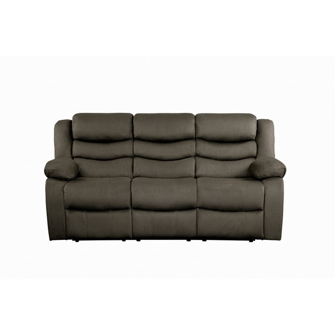 Home Elegance Discus Brown Double Reclining Sofa HE-9526BR-3