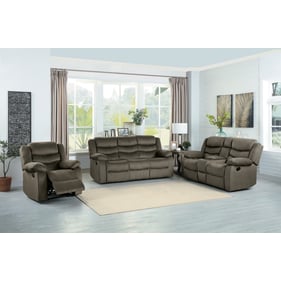 Home Elegance Discus Brown 3pc Living Room Set