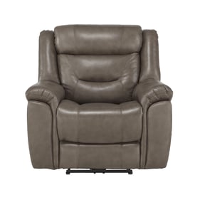 Home Elegance Kennett Brown Gray Power Reclining Chair With USB Ports