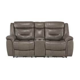 Home Elegance Kennett Brown Gray Power Double Reclining USB Ports Loveseat