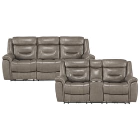 Home Elegance Kennett Brown Gray 2pc Power Living Room Set