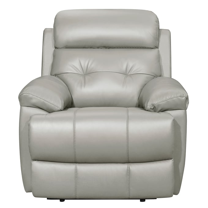 Home Elegance Lambent Silver Gray Faux Leather Reclining Chair HE-9529SVE-1