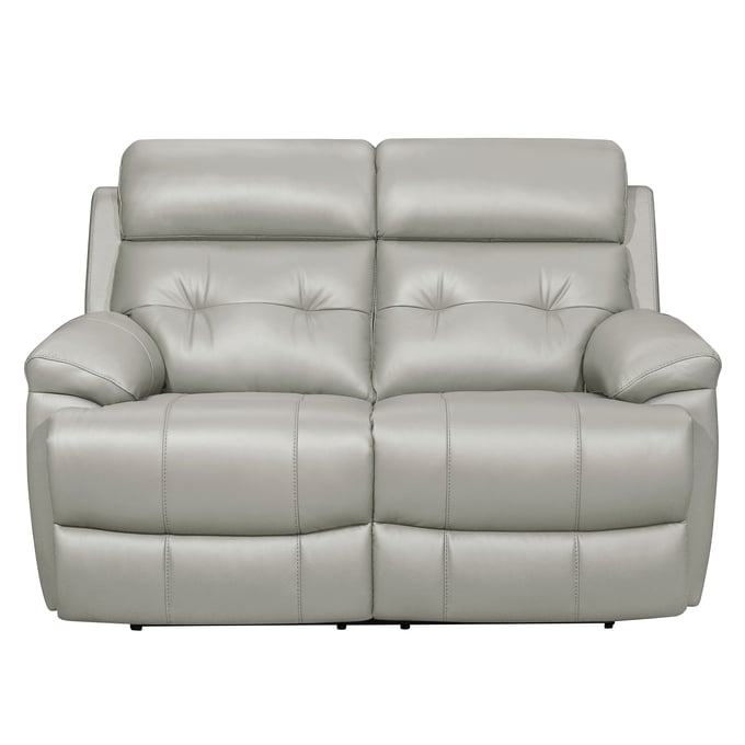 Home Elegance Lambent Silver Gray Double Reclining Loveseat HE-9529SVE-2