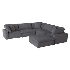 Home Elegance Guthrie Gray 6pc Modular Sectional with Ottoman