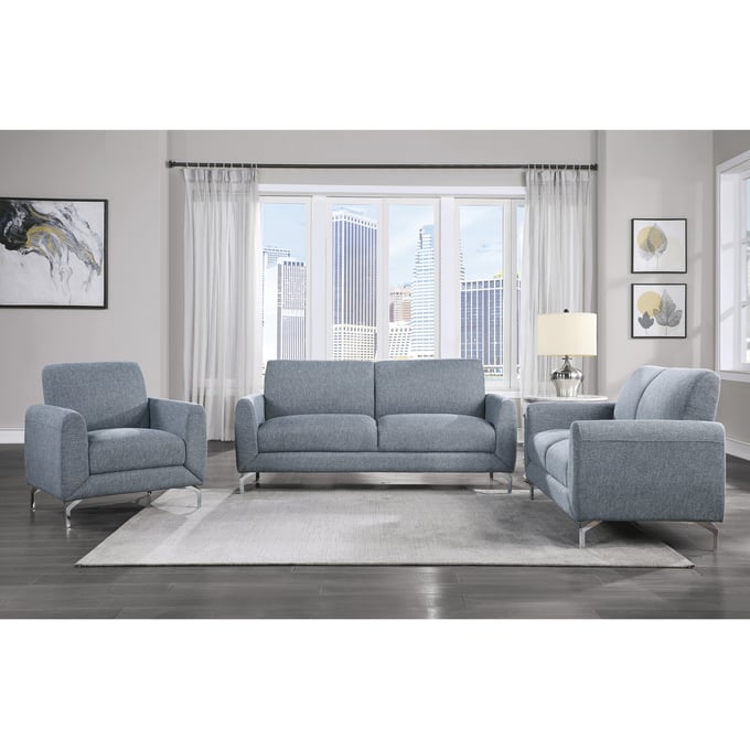 Home Elegance Venture Blue 3pc Living Room Set HE-9594BUE-3SET