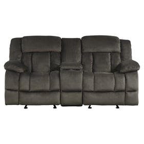 Home Elegance Laurelton Brown Double Glider Reclining Console Loveseat