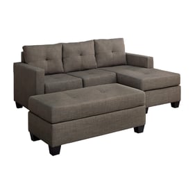 Home Elegance Phelps Brown 2pc Reversible Sofa Chaise With Ottoman